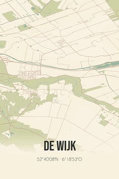 Vintage landkaart van de Wijk (Drenthe) van Rezona