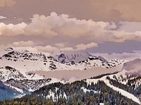 Besneeuwd berglandschap Alta Badia Italiaanse Alpen