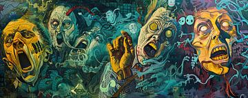 Horror Schilderij | Whispers of the Forgotten van Kunst Kriebels