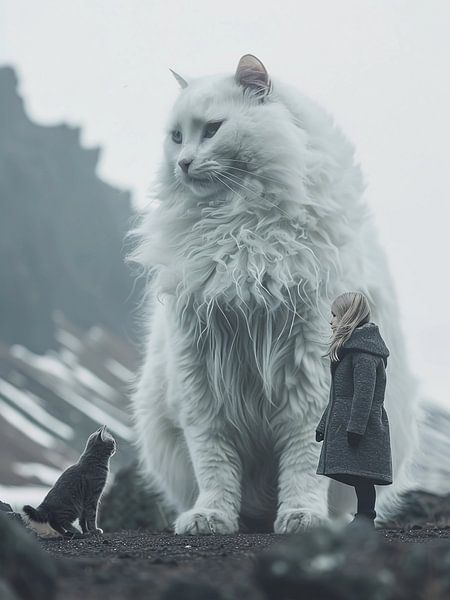 Giant fluffy cat by haroulita
