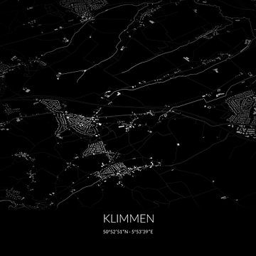 Schwarz-weiße Karte von Klimmen, Limburg. von Rezona