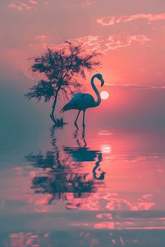 Flamingo close-up van MNS Designs