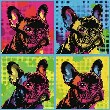 Französische Bulldogge Pop-Art von Lauren Wilde