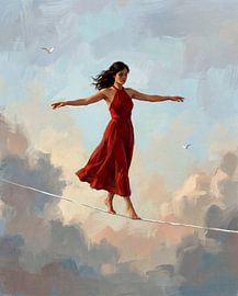 Anmutige Balance auf dem Drahtseil von Jan Keteleer