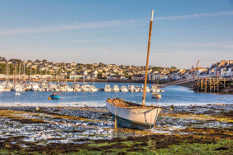 Sailing boat at low tide in the harbour of Camaret-sur-Mer, Brittany by Christian Müringer