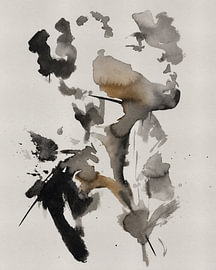 Ink Muse I | Abstraktes Frauenporträt in ostindischer Tinte und Aquarell von MadameRuiz