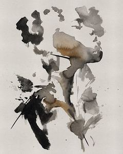 Ink Muse I | Abstraktes Frauenporträt in ostindischer Tinte und Aquarell