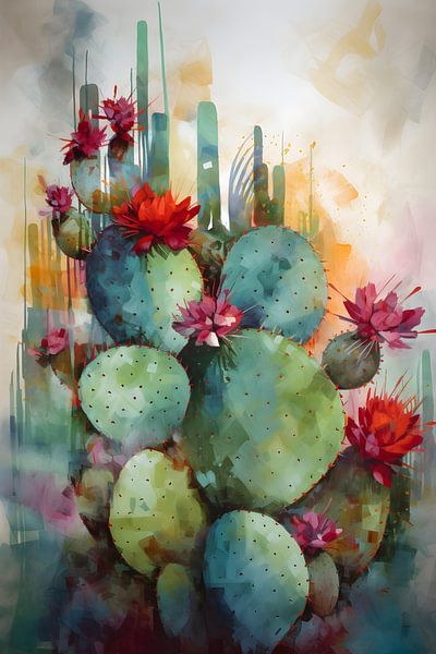 Watercolour Cacti by NJ Midnight Studio