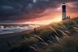 Leuchtturm zur goldenen Stunde