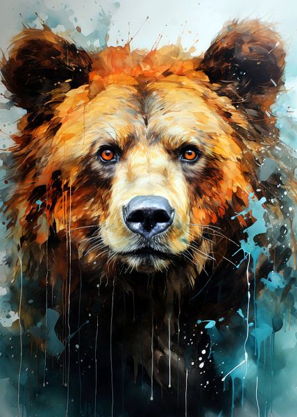 Animal Bear Watercolor Animal Art by JBJart Justyna Jaszke