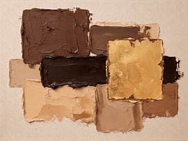 Modern Minimalisme in aarde tinten met goud in dikke verf (Impasto)