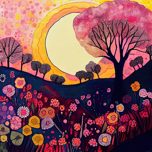 Volkszonsondergang over Floral Hills