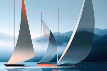 Sailboats abstract-13-32 by Rautenberg Digital Art Maritim
