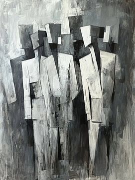 Abstrakte Menschen | Schwarz und Weiß Silhouetten von Kunst Laune