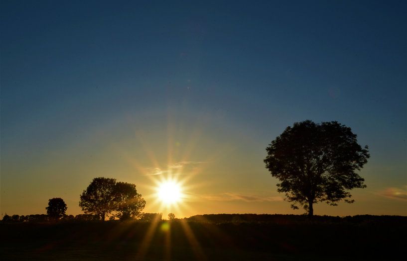 sunset over the polder by A'da de Bruin