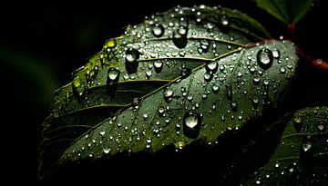 Gouttes de pluie sur la feuille sur Mustafa Kurnaz