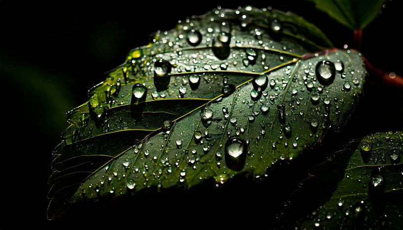 Raindrops on the leaf by Mustafa Kurnaz