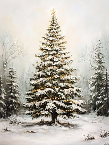 Winterlicher Weihnachtsbaum im Wald