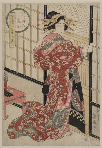 Japanese art ukiyo-e. Kikukawa, Eizan. Young woman in kimono. by Dina Dankers