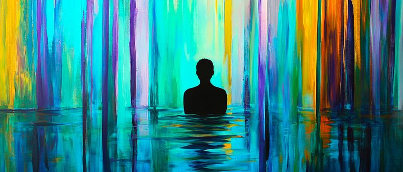 Play of colours in the water - Silent encounter by Poster Art Shop