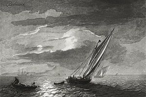 Seestück mit Vollmond , Cornelis Ploos van Amstel (um 1779-1781)