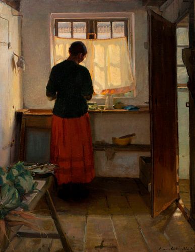 Het dienstmeisje in de keuken, Anna Ancher