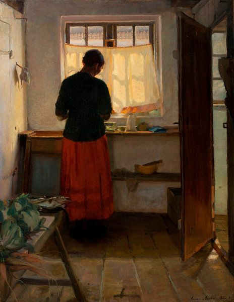 The maid in the kitchen, Anna Ancher by Masterful Masters