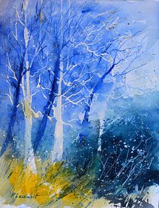 Blauwe en witte bomen van pol ledent