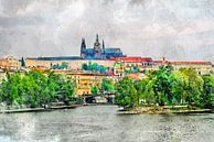 Prague watercolor art #Prague by JBJart Justyna Jaszke thumbnail