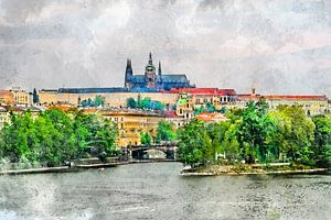 Prague watercolor art #Prague