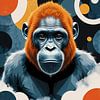 Portrait géométrique d'un orang-outan sur Liona Toussaint