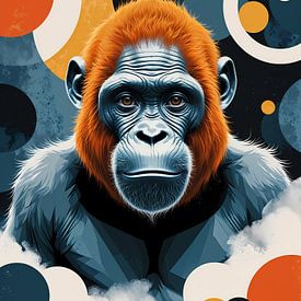 Orang Utan geometrisches Portrait von Liona Toussaint