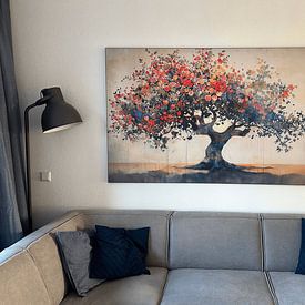 Klantfoto: Kleurrijk Boom Schilderij | Eternal Spring Magic van Blikvanger Schilderijen, als ArtFrame