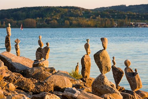 Steenhopen in Radolfzell aan de Bodensee