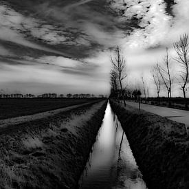 Blurry B&W Landscape. Landschap. Zwart Wit. van Through Kristels Lens