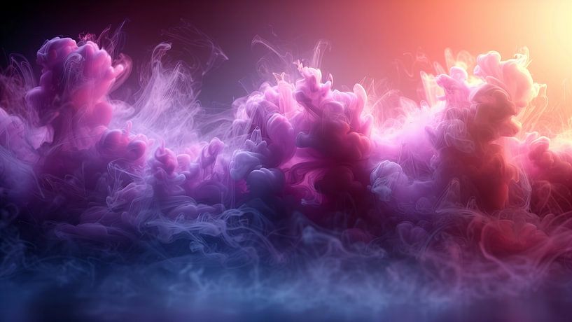 Liquid Smoke Background. Pink Magenta Purple Colour Ink Dynamic Motion Background Abstract by de-nue-pic