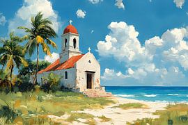 The little church and the sea by Skyfall