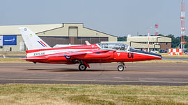 Jet-Trainingsflugzeug „Folland Gnat T.1“ der Royal Air Force.