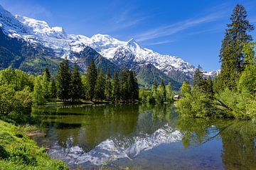 Alpen panorama en Mont Blanc massief in Chamonix, Frankrijk van Adelheid Smitt