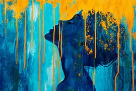 Kleurrijk silhouet met druppeleffect van Poster Art Shop