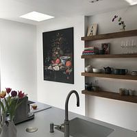 Kundenfoto: Stilleben mit Obst, Austern und Porzellan, auf leinwand
