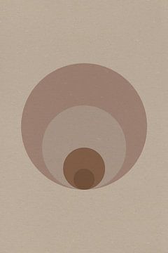 Moderne abstracte geometrische kunst in retrostijl in bruin en beige nr. 20 van Dina Dankers