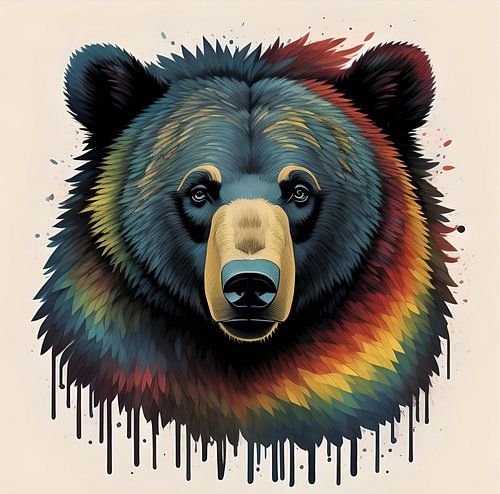 Bear in rainbow colours