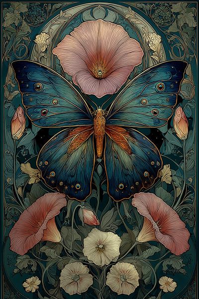 Butterfly in Art Nouveau no. 2 by Studio BB