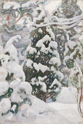 Jeneverbesboom in de sneeuw, 1917, Pekka Halonen