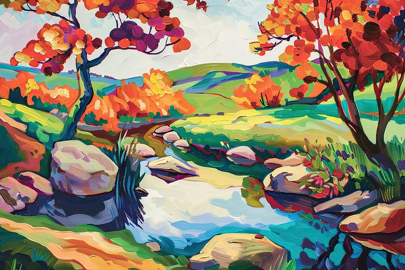 Landscape 1017 | Fields | Impressionism by ARTEO Paintings