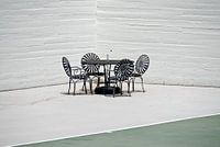 Garden furniture at Hearst Castle, California
