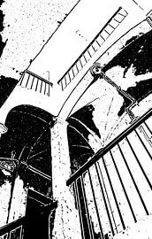 INTRA-MUROS stairs and vaulted ceilings Entrevaux France by Marijke Mulder