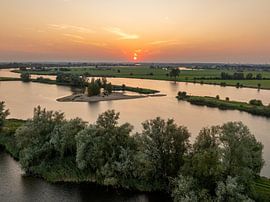 IJssel landscape during sunset seen from above by Sjoerd van der Wal Photography