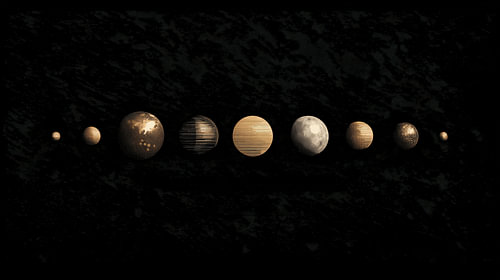 Gouden planeten en donkere materie panorama